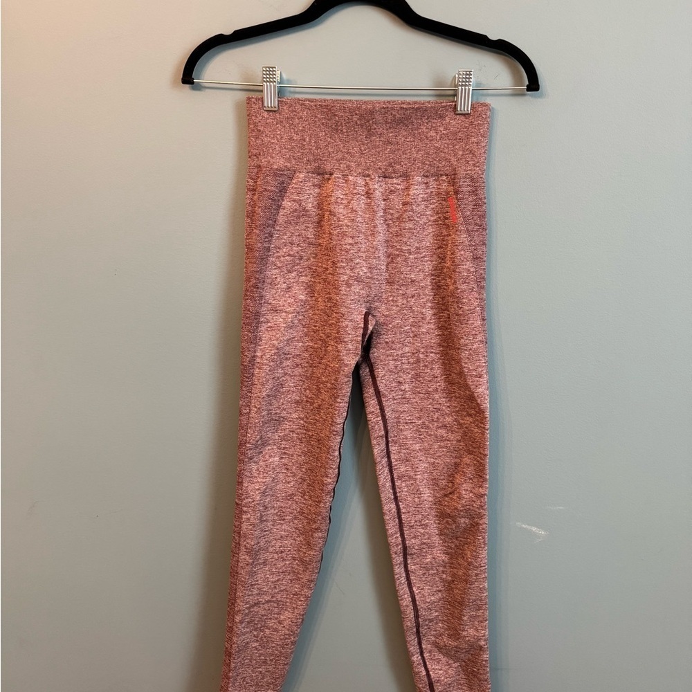 Gymshark Women's Burgundy Long Sleeve Workout Top and Leggings Set - Picture 6 of 9